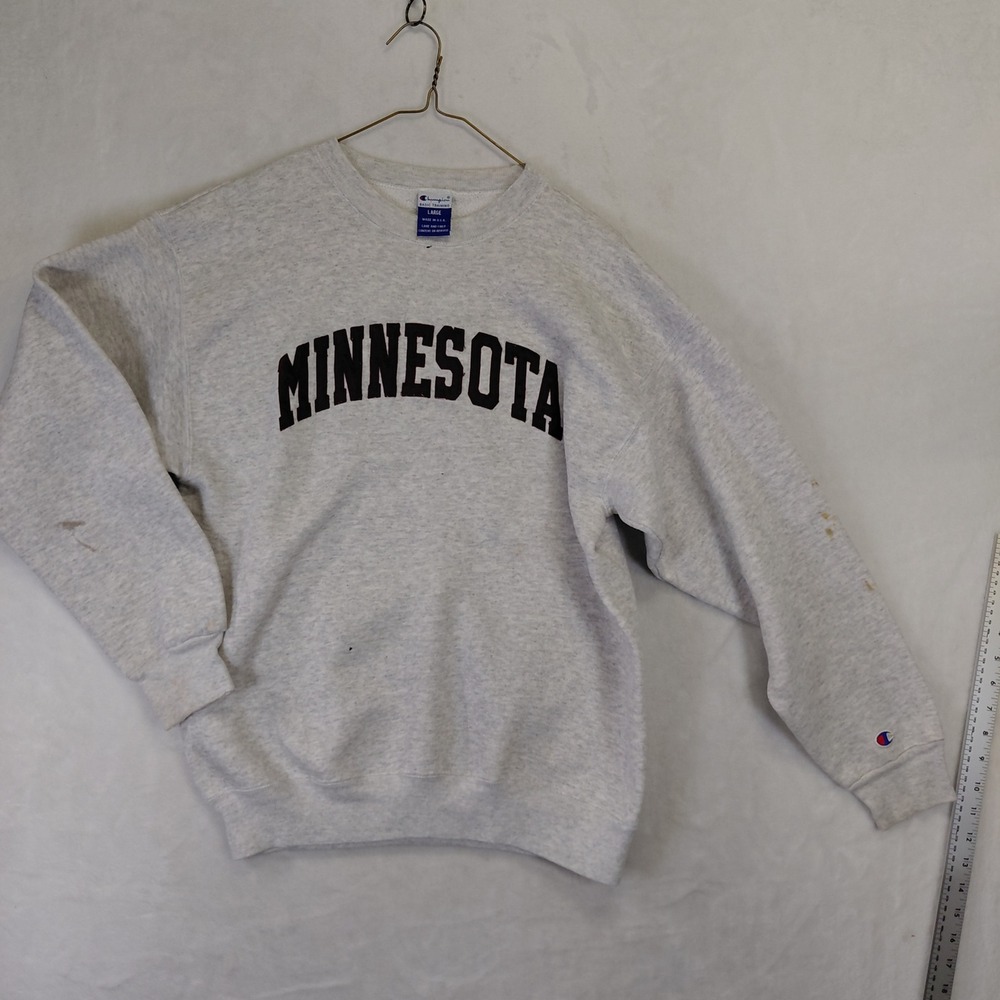 Vintage Champion Minnesota Sweatshirt Mens Large Grey Basic Training Crewneck